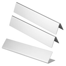Stainless Steel Grill Heat Plates Set 3pcs, Wear‑Resistant Flavor Bars for Weber Genesis, Even Heat Distribution