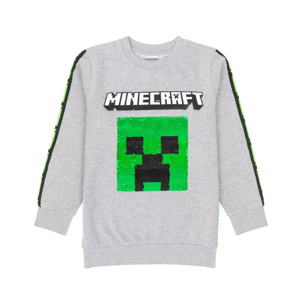 Minecraft (9-10 Years) Sweatshirt (Unisex Kids Grey)