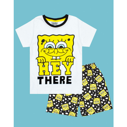 SpongeBob SquarePants SpongeBob SquarePants Short Sleeve Short Leg Pyjama Set (Boys White) 1