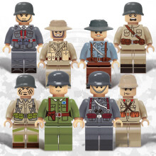 8 PCS World War 2 Allied Forces Mixed Theme Small Building Blocks Soldiers from Eight Nations