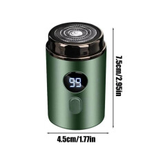 (verde) Mini rasoio elettrico, rasoio portatile da uomo con display digitale, rasatura intelligente