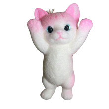 Pink Squishy Cat Toy for Stress Relief, 3D Chubby UltraSoft Squeeze Cat Doll Gift