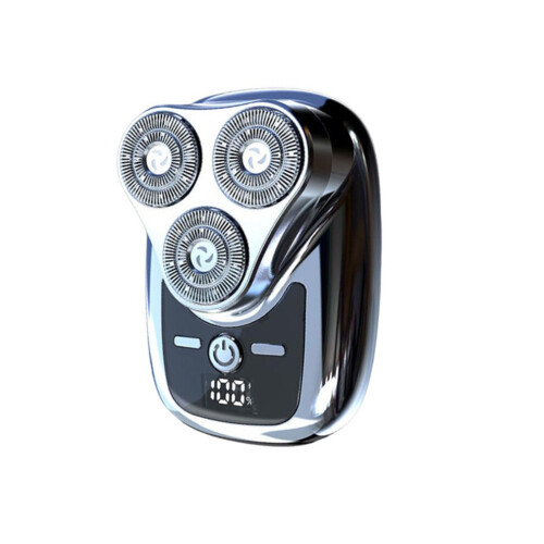 (Argento) Mini rasoio elettrico, ricaricabile e portatile