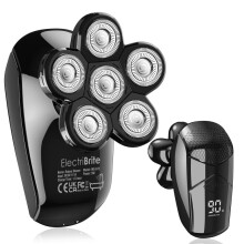 Kopfrasierer für Herren, ElectriBrite Upgrade 5-in-1 Glatzenrasierer, kabellos, LED, IPX7 wasserdich