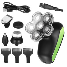 Rasoio elettrico rotante 5 in 1 con display intelligente 6D, portatile e ricaricabile, per la rasatu