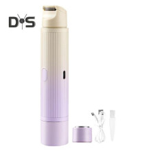 (lila) Elektrischer Doppelkopf-Epilierer für Damen, wiederaufladbar, wasserdicht, zur Haarentfernung