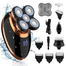 Rasoio da bagno 5 in 1 per uomo, rasoio elettrico, rasoio portatile ricaricabile per uomo