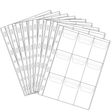 9 Pocket Coin Collection Pages 10 Sheets Clear Plastic Holder Sheets for Stamp and Currency Storage