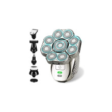 Kopfrasierer für Herren, Upgrade 9D Elektrorasierer für Herren 6-in-1 Kopfrasierer, IPX6 wasserdicht