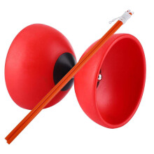 Triple Bearing Diabolo Set Chinese Yoyo Red Smooth Long Spin Stable Trick Control for Indoor Outdoor Play