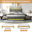 4ft6 Double Bed Frame With LED Storage Drawers Adjustable Headboard,Easy Assembly(No Mattress) 3