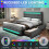 4ft6 Double Bed Frame With LED Storage Drawers Adjustable Headboard,Easy Assembly(No Mattress) 4