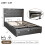(4ft6) Double Ottoman Bed Frame with Hydraulic Storage, PU Leather ,USB LED Light, with Charging Station 2