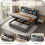 Double Ottoman Bed Frame with Hydraulic Storage, PU Leather ,USB LED Light, with Charging Station 4