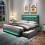 4ft6 Double Bed Frame With LED Storage Drawers Adjustable Headboard,Easy Assembly(No Mattress) 8