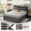 (4ft6) Double Ottoman Bed Frame with Hydraulic Storage, PU Leather ,USB LED Light, with Charging Station 4