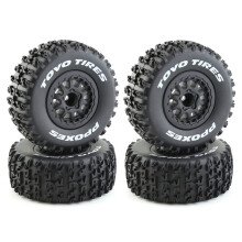 4Pcs 1/10 RC Short Course Truck Tires and Wheels Set 112mm Durable Rubber 12mm Hex for Slash Arrma SENTON