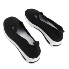 1 Pair Women Thick Bottom Round Toe Shoes Black 37