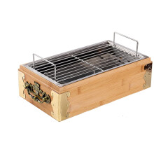 Stainless Steel Food Warmer with Removable Charcoal Tray, Smokeless Heating for Outdoor BBQ, Size 2, Color A