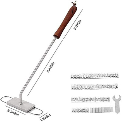 BBQ Branding Iron with Changeable Letters,  Meat Name Tool, Custom Message BBQ Gift 2