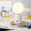 Ball Shape Bedroom Reading Lamp Stepless Dimming Night-grey 5