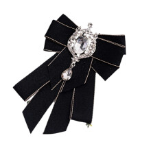 Broche à nœuds en cristal pour robes et manteaux, cravate en-2