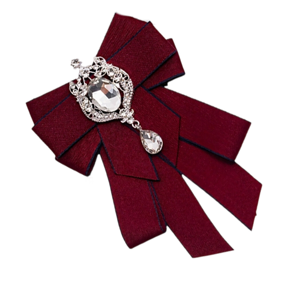 Delicate Bows Shape Brooch Decorated With Pearls And-4