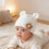 Newborn Knit Hat & Socks Set Soft Polyester Cotton Blend-Black 3