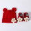 Newborn Knit Hat & Socks Set Soft Polyester Cotton Blend-Black 5