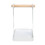 Pot Lid & Utensil Holder Rack Kitchen Storage Iron Basin Wood White 1