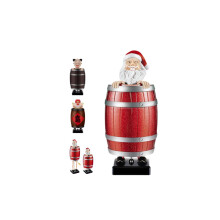Funny Cigarette Dispenser Santa Claus, Automatic Popup Prank Holder Box, Wooden Barrel Gift for Men