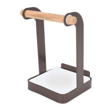 Pot Lid Holder Rack-Iron&Wood 9.5x9.5x15.5cm 243g