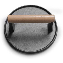 Cast Iron Grill Press with Ergonomic Handle Grip, Heavy Duty Burger Press for Bacon, Steak and Panini
