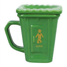 Funny Toilet Mug 400ml Green Squatting Toilet Shape Ceramic Coffee Cup for Bathroom Prank Gift