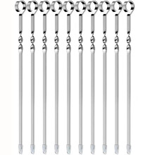 Stainless Steel BBQ Skewers Reusable Kebab Skewers with NonSlip Handle for Grilling Meat and Veggies