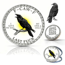 Funny Metal Decision Coin for Adults, DoubleSided Raven Attitude Design, Novelty Challenge Gift (1PCSC)