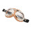 Motorcycle Goggles Yellow Frame Transparent Lens 3