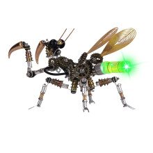 Mechanical Mantis Model DIY Steampunk Metal Insect Sculpture Kit with Movable Design and 300+ Pieces