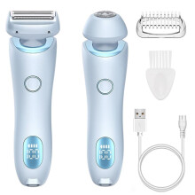 Damenrasierer, 2-in-1-Elektrorasierer für Damen mit abnehmbarem Scherkopf, wiederaufladbarer Damen-E