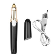 (schwarz) USB-wiederaufladbarer elektrischer Augenbrauentrimmer, Rasierer, Haarentfernung, tragbares