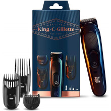Set tagliabarba cordless King C. Gillette per uomo con lame affilate a vita, incluse 3 lame di ricam