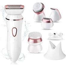 Rasoio elettrico da donna 6 in 1, rimozione indolore dei peli del corpo, rifinitore bikini per gambe