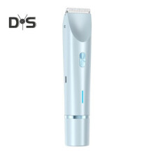 (blau) Elektrischer Doppelkopfrasierer für Damen, USB-aufladbar, wasserdicht, tragbar, für Gesicht,