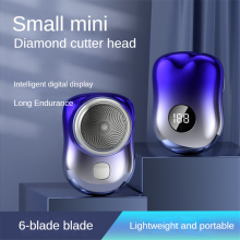 Tragbarer USB-Elektrorasierer für Herren, Mini-Rasierer, Taschen-Barttrimmer, Reiserasierer mit Digi