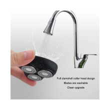 Wasserdichter elektrischer Rotationsrasierer für Herren mit 3-fach flexiblen Scherköpfen