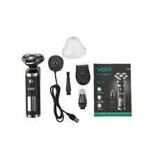 VGR Elektrorasierer USB-Rasierer Drei-in-Eins Multifunktions-Bartrasierer Wiederaufladbar LCD-Digita