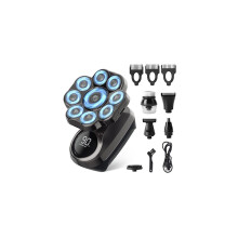 Elektrischer Kopfhaarrasierer für Herren, 9D Upgrade, IPX7 wasserdicht, 6-in-1 kabellos und wiederau