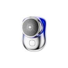 Mini rasoio elettrico, ricaricabile tramite USB, impermeabile, portatile (blu sfumato)