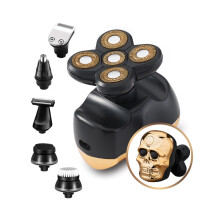 RESUXI Rasoio multifunzione 6 in 1, ricaricabile tramite USB, rasoio elettrico con design a teschio