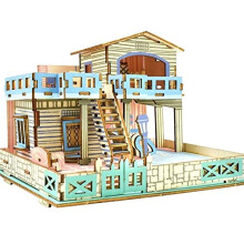 Lembongan Island Seaside Villa 3D Wooden Puzzle Kit, DIY Wooden Model with LaserCut Precision Fit